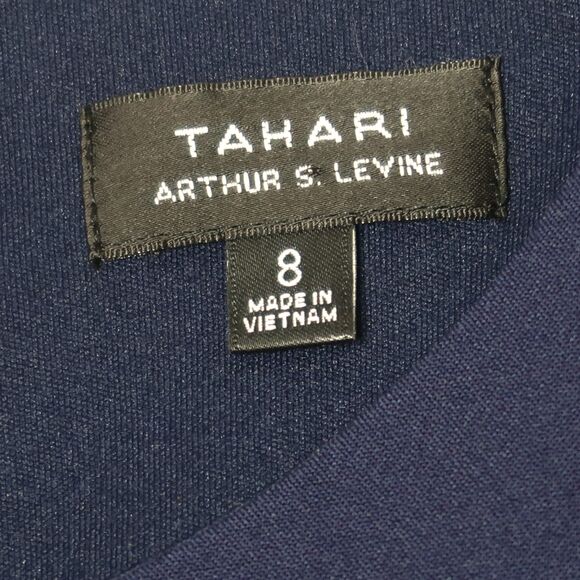 Tahari ASL Womens Mini Sheath Dress Size 8 Blue Long Bell Sleeve Office‎ Formal - Picture 3 of 9